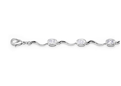 Silver Plated CZ Studded Tennis Bracelet